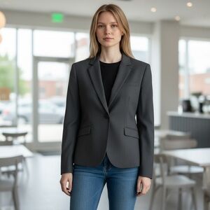 Nine West Women’s Black Suit Blazer Fully Lined/2 button/sz 2 y2k vibe
